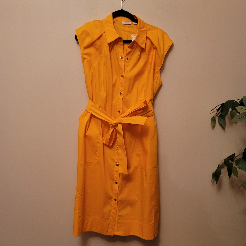 New (w/tags) Orange/Gold Maxi Shirt Dress (Size XL)